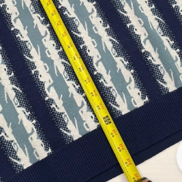 Umbro Striped Sweater Men Sz L Navy and White - Picture 11 of 12